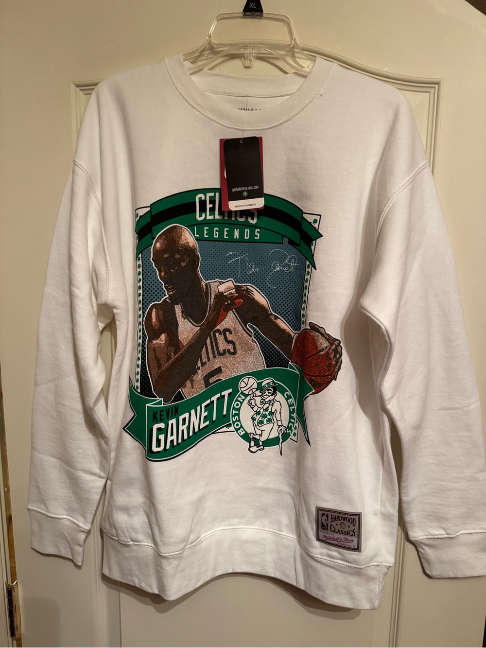 Mitchell & Ness Retro Boston Celtics Kevin Garnett Crewneck Sweatshirt Large NEW